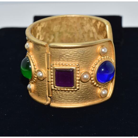 RARE Ann Taylor Gripoix Byzantine-inspired Maltese Cuff Bracelet - Picture 4 of 6